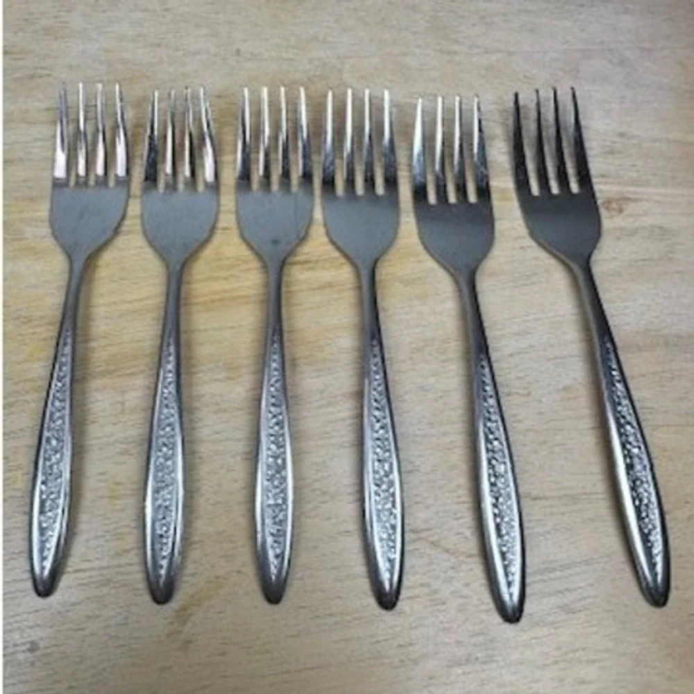 Vintage Customcraft CUS5 Stainless Steel‎ Floral Pattern Flatware Utensils 25 Pc